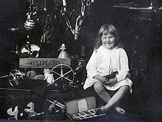 Child's Play:  William Harold Burgess with his toy gifts at Christmas, 1911
